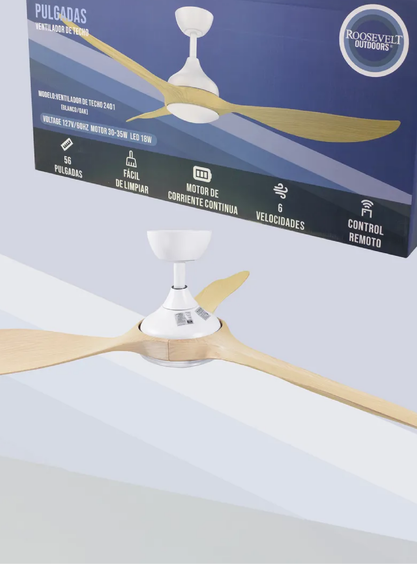 VENTILADOR DE TECHO (BLANCO&OAK)